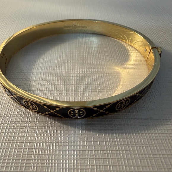 Tory Burch Gold and Black Bangle Bracelet - Picture 2 of 3